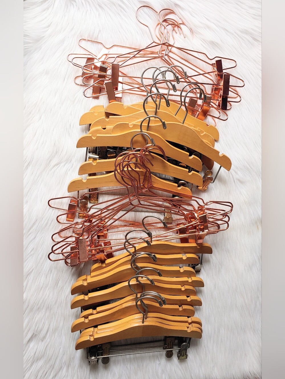 Set of 38 Wooden & Metal Hangers w/ Clips (for retail store or personal closet)